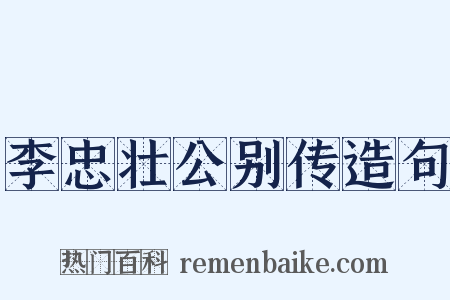 李忠壮公别传造句是什么意思的图片
